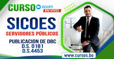 Curso SICOES Funcionarios Públicos Publicación DBC en vivo por ZOOM