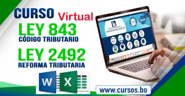 4 Cursos Ley 2492 -Curso Ley 843  - Word y Excel virtual