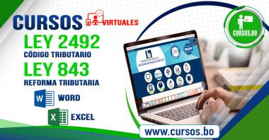 4 Cursos Ley 2492 -Curso Ley 843  - Word y Excel virtual