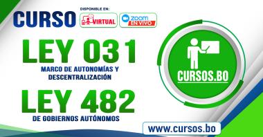 2 Cursos Ley 031 y Ley 482 modalidad virtual 