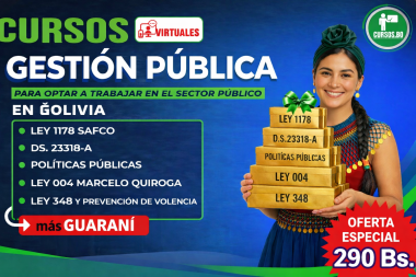 Combo C idioma Guarani Ley 1178, Pol Pub, Prevension Violencia y DS 23318A Modalidad Virtual