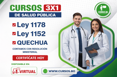 combo Salud  Cursos Ley 1178 - Ley 1152 - QUECHUA (Virtual 24/7)